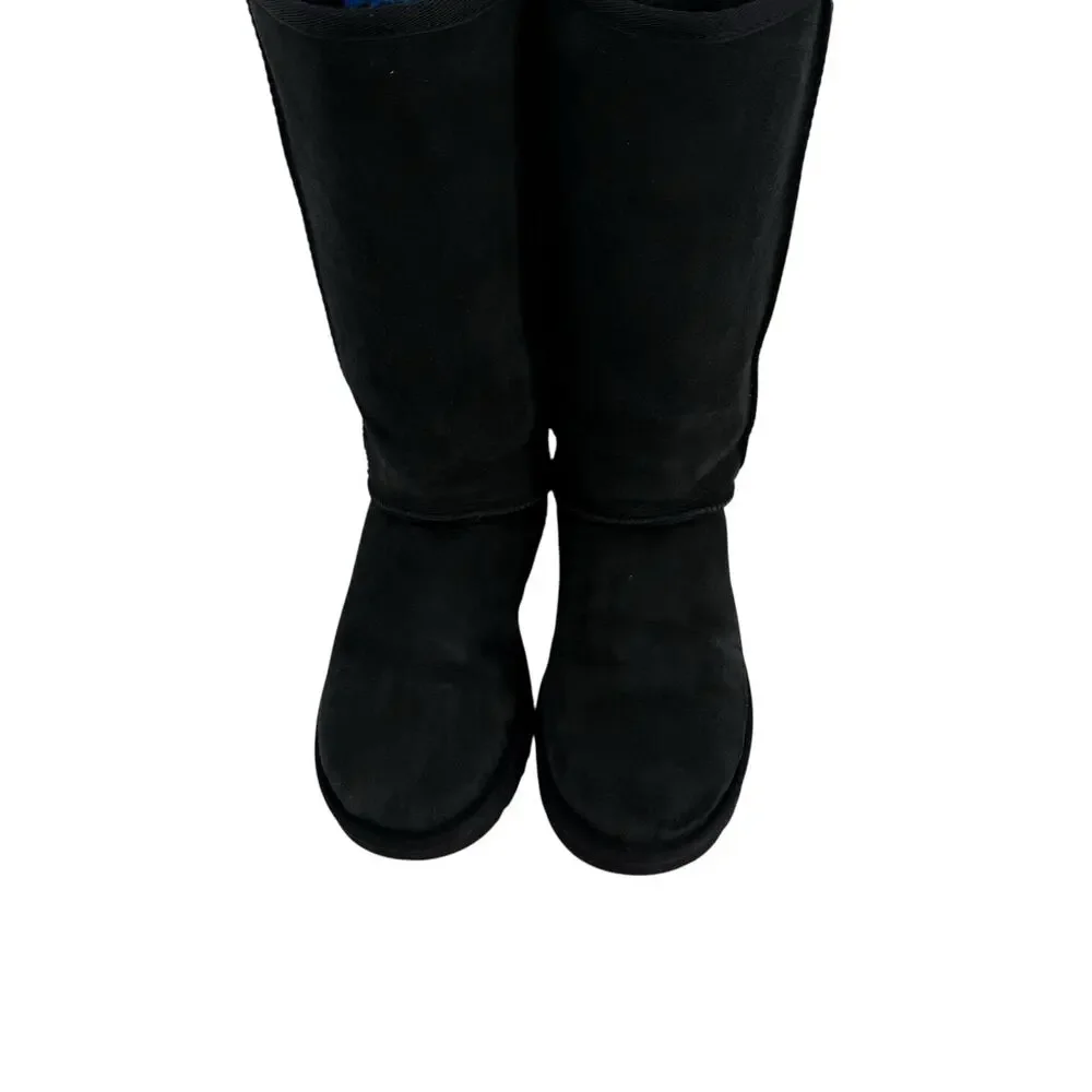 UGG Black Classic Tall II Suede Water Repellent Boots Womens 7